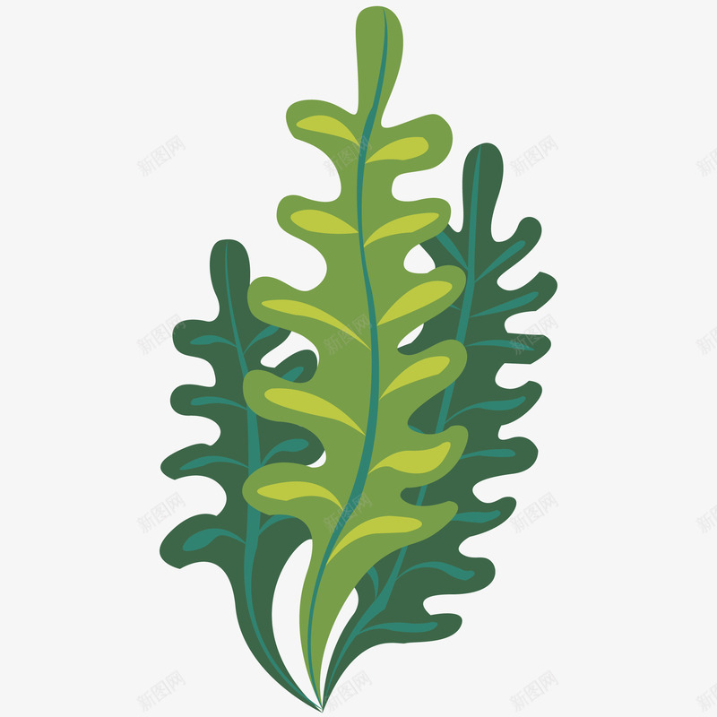 水彩海草插画矢量图ai免抠素材_88icon https://88icon.com 植物 水彩海草矢量插画 海洋植物 海草 海葵图片 海藻 矢量图 绿叶 绿色 绿藻 装饰