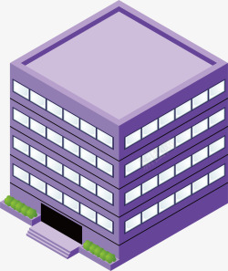 紫色楼房素材
