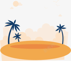 沙滩椰树图矢量图素材
