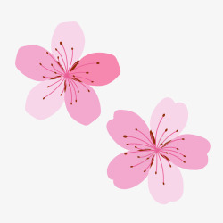 粉红色桃花浪漫樱花装饰矢量图高清图片