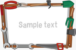 卡通修理工具装饰边框矢量图素材