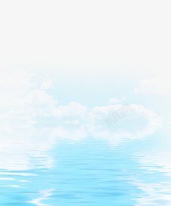 蓝色背景冰花摄影图片摄影手绘蓝色大海白色云朵高清图片