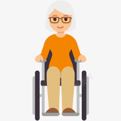 老年患者轮椅轮椅女士卡通插画矢量图高清图片