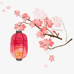 日本元素樱花灯笼高清图片
