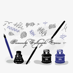 钢笔和墨水素材