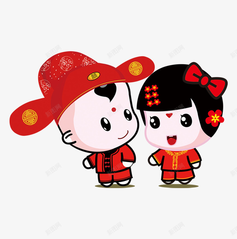 唯美卡通可爱中国风情侣结婚png免抠素材_88icon https://88icon.com 中国风 卡通 可爱 唯美 情侣 结婚