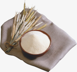 小麦免抠实物实物麦穗一碗面粉高清图片