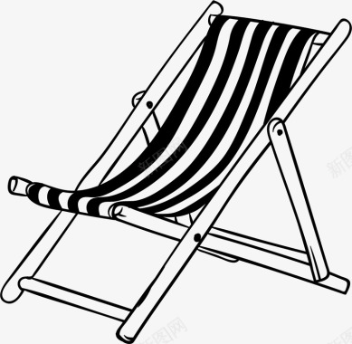沙滩帐篷式折叠沙滩椅矢量图图标图标