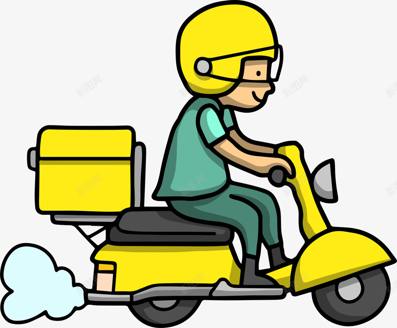 黄色卡通风格外卖小哥png免抠素材_88icon https://88icon.com 卡通绘画 外卖 外卖骑士 外卖骑手 摩托车 送餐 送餐员 骑手 黄色