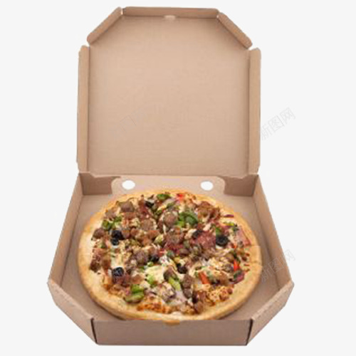 披萨外卖纸盒png免抠素材_88icon https://88icon.com 便携 外卖盒 敞开 木色 盒子 装食物