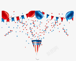 彩旗横幅庆祝气球高清图片