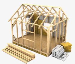 搭建砖瓦房屋素材