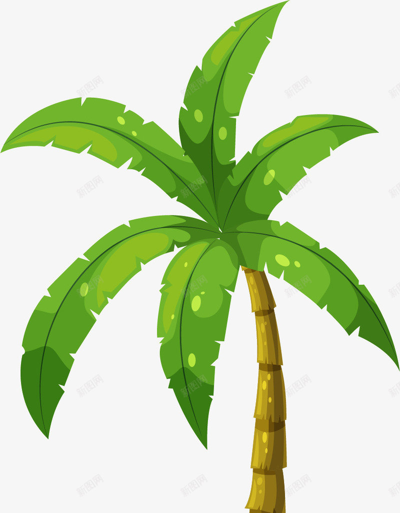 嫩绿的椰子树png免抠素材_88icon https://88icon.com 创意 卡通 商务 嫩绿色 手绘 椰子树 简约