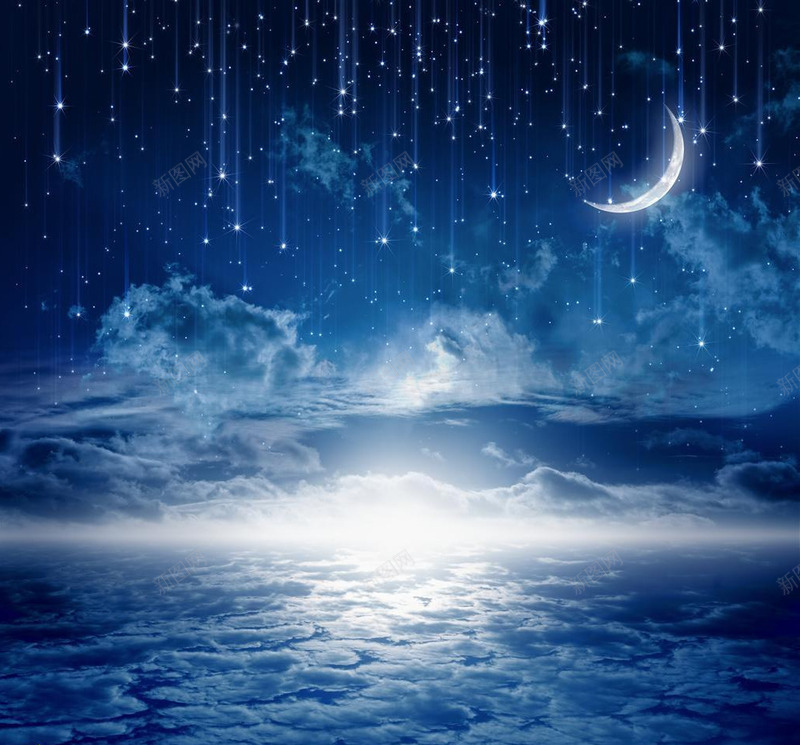 夜空星光海面全屏海报背景七夕png设计背景_88icon https://88icon.com 七夕 全屏 夜空 星光 海报 海面 背景
