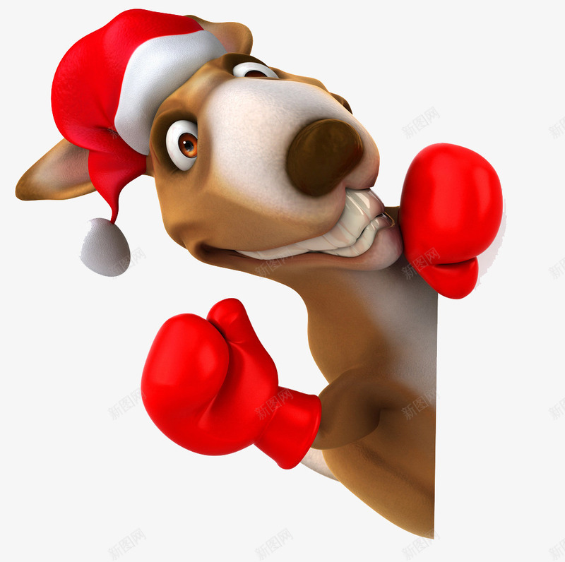 有趣的袋鼠png免抠素材_88icon https://88icon.com 3D动物 圣诞帽 圣诞节 拳击手套 搞怪袋鼠 文化艺术 节日庆祝