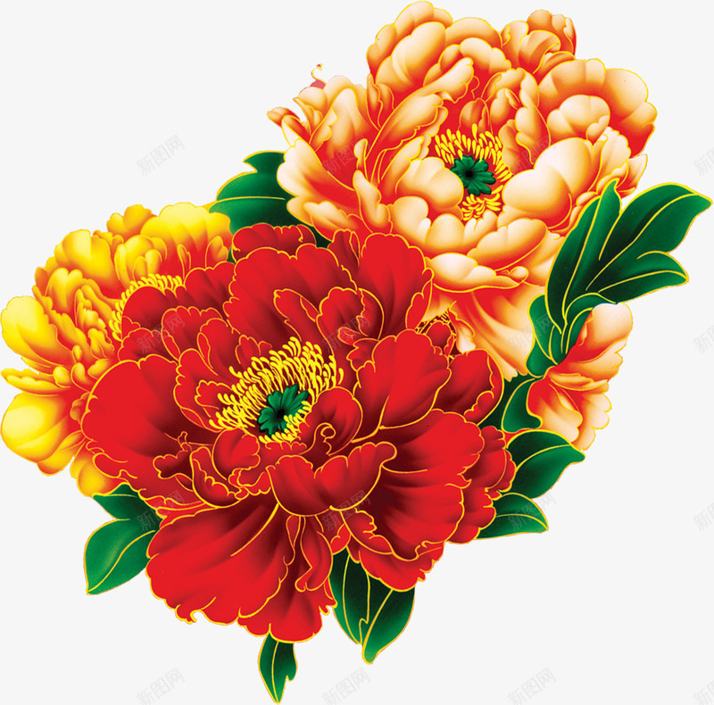 牡丹花国花png免抠素材_88icon https://88icon.com 党庆 党建素材 国花 牡丹 装饰