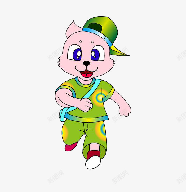 奔跑的背书包的人png免抠素材_88icon https://88icon.com 兴奋的表情 卡通 奔跑的人 戴帽子 手绘 背书包 背书包的人