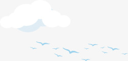 手绘海鸥白云和海鸥高清图片