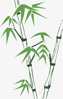 绿色手绘粽叶竹子素材