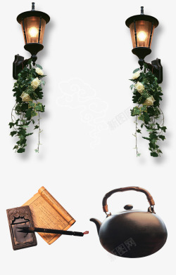 灯笔墨纸砚素材