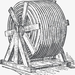 圆形绳索拉伸农具矢量图素材