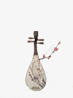 各种乐器中国风梅花琵琶高清图片
