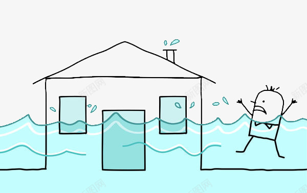 卡通插图洪灾淹没的房子呼救的人png免抠素材_88icon https://88icon.com 卡通插图 发洪水 呼救的人 洪灾 淹没的房子 简笔画 自然灾害