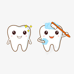 牙齿病毒卡通牙齿干净的牙齿高清图片