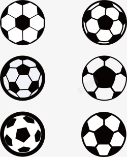 黑色球体不同角度的足球矢量图图标高清图片
