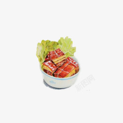 中国传统美食餐饮手绘红烧肉产品素材