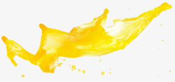 创意黄色橙汁喷溅效果素材