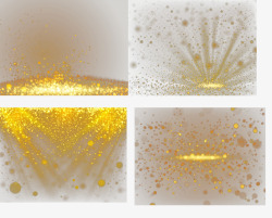 闪耀灯效四款金色粒子背景高清图片