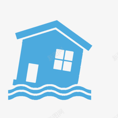 洪灾房屋保险图标图标