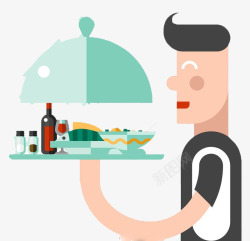 服务员上菜素材