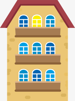 褐色屋子褐色卡通温暖小楼高清图片