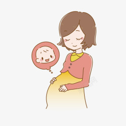 睡着的怀孕女人卡通孕妇母亲节装饰高清图片