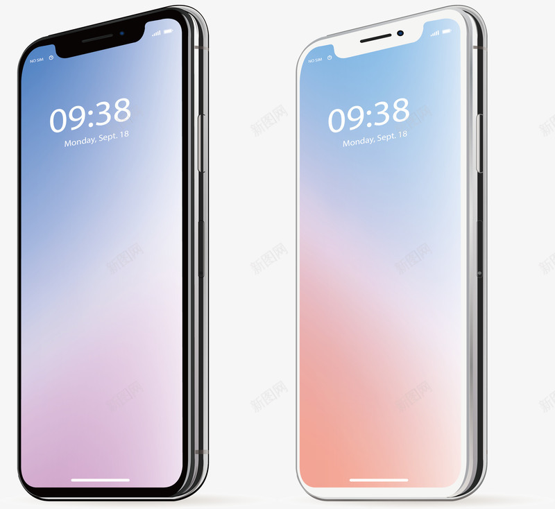 黑白新款苹果手机矢量图ai免抠素材_88icon https://88icon.com X iPhone 新款上市 新款手机 矢量png 苹果手机 黑白手机 矢量图