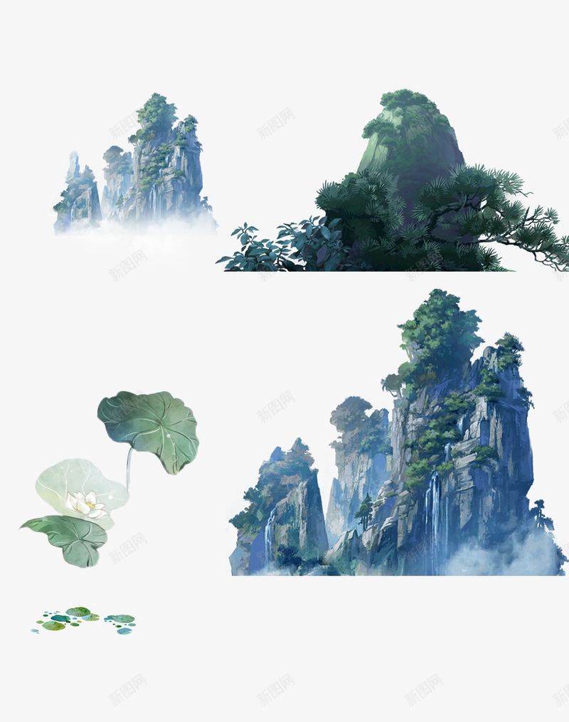 中国风手绘水墨山水海报png免抠素材_88icon https://88icon.com 中国风海报背景 古风远山 手绘中国风 水墨场景海报背景 水墨海报背景 水墨花卉