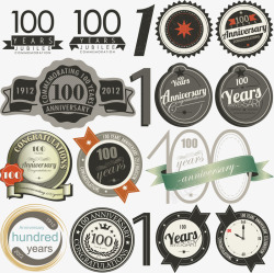 100周年100周年纪念徽章高清图片