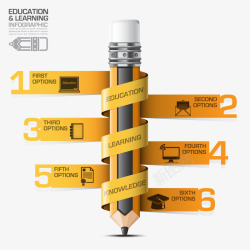 铅笔图表ppt元素高清图片