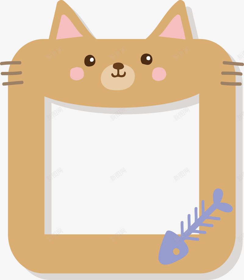 卡通小猫相框png免抠素材_88icon https://88icon.com 卡通相框 可爱 小动物 小猫相框 微笑 精美创意