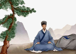 心学大师王阳明插画高清图片