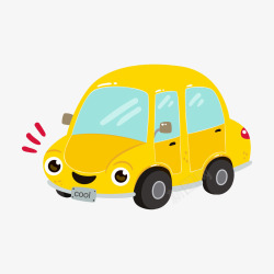 新能源车车辆黄色卡通的小汽车高清图片
