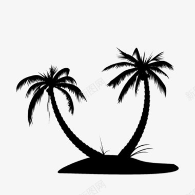 大王椰子树剪影椰子树图标图标
