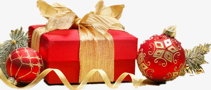 圣诞礼盒彩球彩带png免抠素材_88icon https://88icon.com PPT 喜庆 圣诞节 彩带 彩带飘飘 礼盒 红色 节日 金球