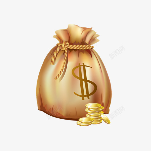 钱袋金币金色装饰png免抠素材_88icon https://88icon.com 装饰 金币 金色 金袋子 钱袋 钱袋模型