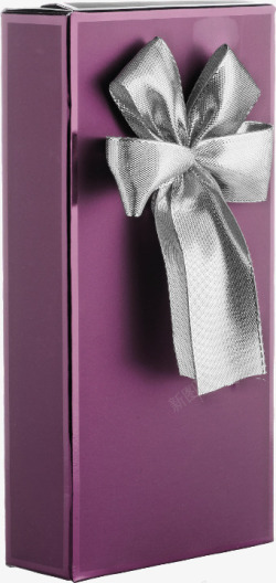紫色高贵礼物盒蝴蝶结素材