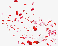 飞舞的红色玫瑰花瓣素材