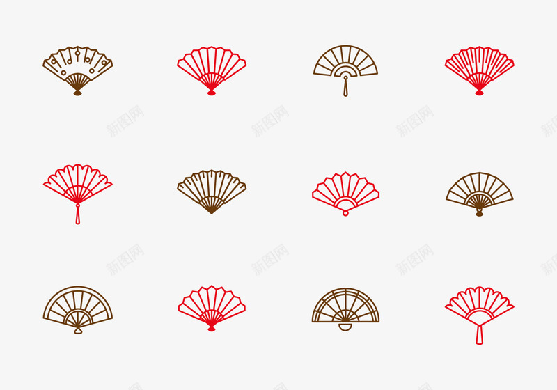线条扇子png免抠素材_88icon https://88icon.com 2017年图片下载 2017年鸡年免费PNG图片 中国风 中式 咖啡色 折扇 春节PNG下载 红色 除夕图片下载 鸡年PNG图 鸡年节日图