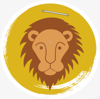黄色狮子座图标图标